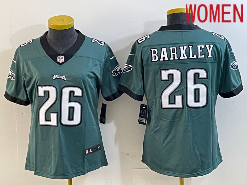 Women Philadelphia Eagles #26 Barkley Green New Nike Vapor Untouchable Limited NFL Jersey->women nfl jersey->Women Jersey
